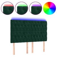 cabecero con luces led terciopelo verde oscuro 144x7x118128 cm vidaxl