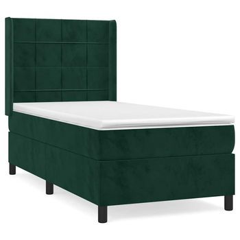 Cama Tapizada 203x103x128 Cm Terciopelo - Verde