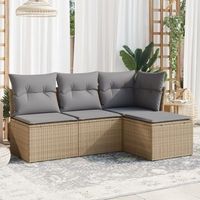 conjunto de sofas jardin con cojines 4 uds  mueble jardin mesa y sillas ratan sintetico beige cfw815271