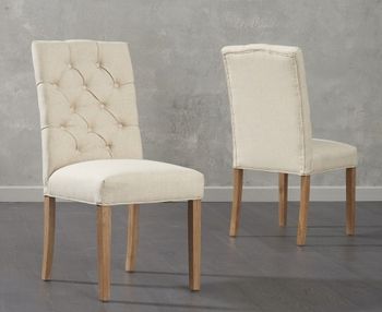 Claudia Cream Fabric Dining Chairs - Cream