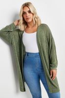 yours cardigan abierto de punto caqui  mujer curvy y tallas grandes yours