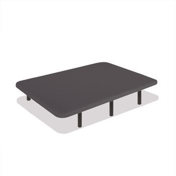 Base Tapizada 135 X 180 Cm, Tejido 3d Gris, Estructura 40x30mm, Patas 25 Cm