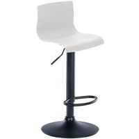 taburete de bar x1 con reposapies giratorio respaldo curvado de plastico blanco y metal negro 100004932