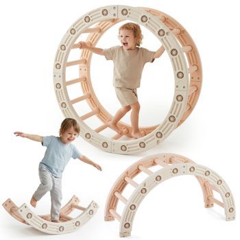 Bujak Y Rueda De Gimnasia 4 En 1 Hypermotion Para Niños, Juego Montessori De Equilibrio Y Motricidad