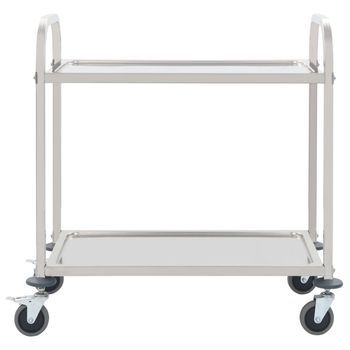 Carrito De Cocina，estantería De Cocina, Carrito De Servir De 2 Alturas Acero Inoxidable 95x45x83,5 Cm
