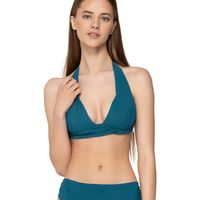 luna splendida banador traje de bano triangulo plisado blue sense splendida para mujer