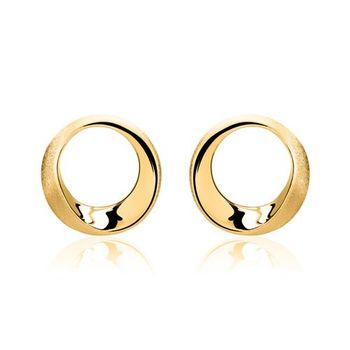 Pendientes chapados en oro elemento círculo