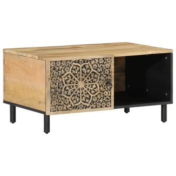 Mesa De Centro De Madera Maciza De Mango 80x50x40 Cm Vidaxl