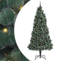 arbol de navidad  decoraciones de navidad artificial preiluminado con set de bolas verde
