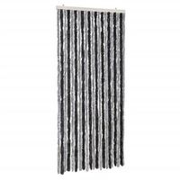 cortina antimoscas chenilla gris y negro 90x220 cm