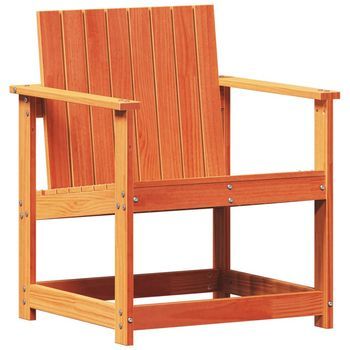 Silla De Jardín Madera Maciza De Pino Marrón Cera 62x56x77 Cm Vidaxl