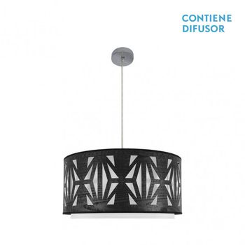 FABRILAMP Lampara Colgante modelo Katerina Cromo/madera Negra