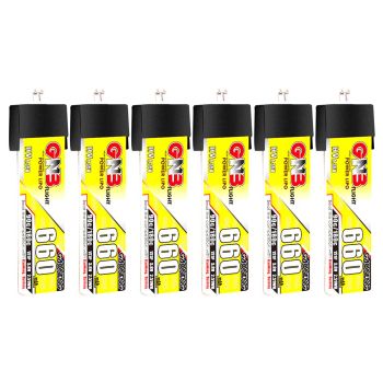 Batería LiPo GAONENG GNB LiHV 1S 3.8V 660mAh 90C PH2.0 de 6 piezas para el dron de carreras Mobula7 Whoop RC FPV en inte
