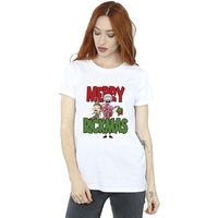 dessins animes camiseta merry rickmas para mujer