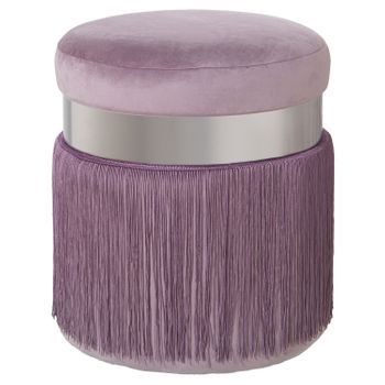 Puf Rosa Y Plateado