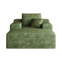 sofa chaise longue modular sofa de pana verde sin estructura rigida 115x159cm