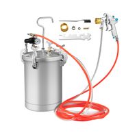 costway olla de pintura a presion de 15l con pistola de pulverizacion incluye tubos de material y aire de 5 m