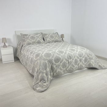 Edredón Conforter Jacquard Greca + Funda Cojín 135 Cm Rufino Diaz, Gris