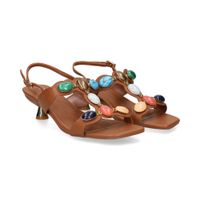 lodi sandalias con tacon mujer - marron talla 39