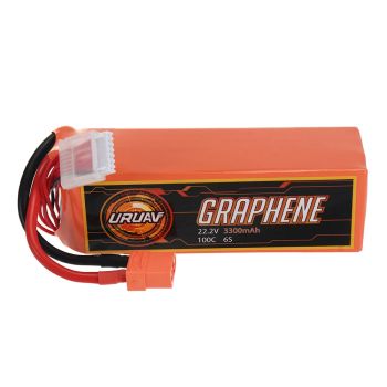 Batería URUAV GRAPHENE Power 22.2V 3300mAh 100C 6S LiPo con enchufe XT90 para Drone RC