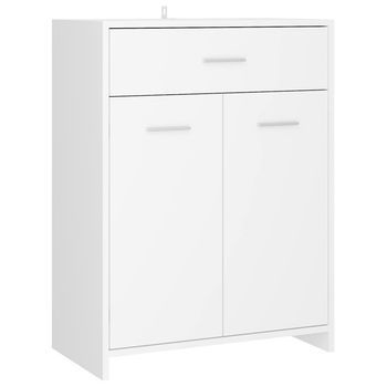 Armario De Baño Madera Contrachapada Blanco 60x33x80 Cm Vidaxl