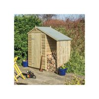 rowlinson oxford 4 x 3 garden shed with lean to in natural timber