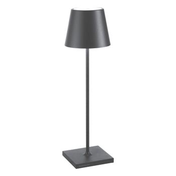 Lámpara de mesa led gris oscuro ip65 regulable zafferano