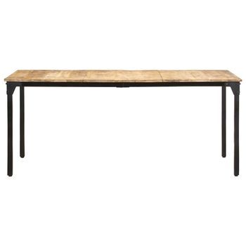 Mesa De Comedor - Mesa De Cocina Madera De Mango Rugosa 180x90x76 Cm