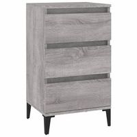 mesita de noche  mesa auxiliar  mesilla madera contrachapada gris sonoma 40x35x70 cm