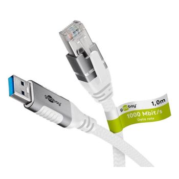 Cable de red USB-A a RJ-45 Goobay 74160 Cat6 3 m Blanco