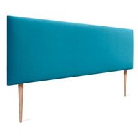 dhome cabecero de terciopelo liso 160x105 con patas camas 150160 - celeste