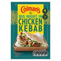 colmans big night in chicken kebab mix sachet