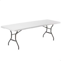mesa rectangular plegable lifetime 245x76x74 cm blanco