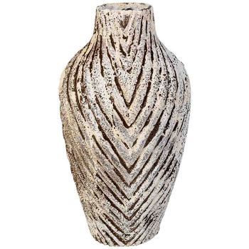 Jarrón De Resina Blanco Envejecido 25x25x46,5h Cm
