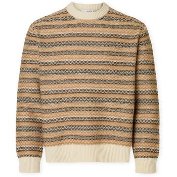 Selected Jersey Revy Knit - Egret/Chipmunk para hombre