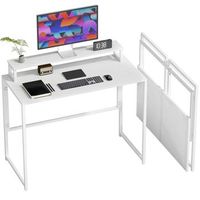 escritorio plegable para espacios pequenos de madera y acero  homcom 100 x 48 x 875 cm  blanco