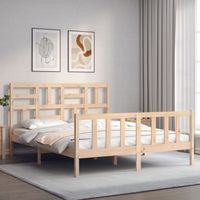 cama matrimonial  cama para adultos  estructura de cama con cabecero madera maciza 160x200 cm cfw452704