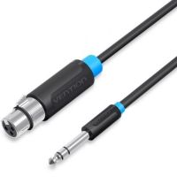 cable estereo vention bbebi jack 635mm trs macho a xlr hembra 3m blindado negro