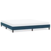 cama matrimonial  cama para adultos  estructura cama sin colchon terciopelo azul oscuro 200x220 cm cfw3809383