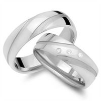 alianzas 14 quilates oro blanco 3 diamantes