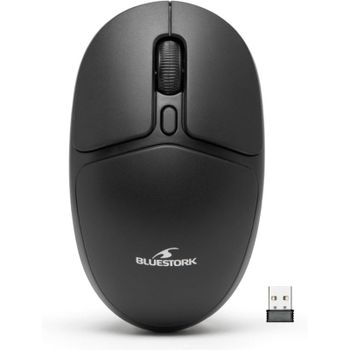 Bluestork Office 25 Ratón Óptico Inalámbrico 1600 DPI Negro
