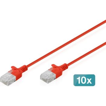 Cable de Red Digitus CAT6 U/UTP Slim 10x1.5m Rojo