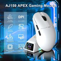 ajazz aj159 apex raton inalambrico para juegos con base de carga magnetica rgb diseno ligero de 56 g 24gusb-cbt bateria de 400 mah 42k dpi frecuencia de respuesta de 8000hz compatible con pc