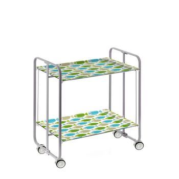 Carrito Auxiliar Plegable Bauhaus Con Ruedas – Armazón Metálico Gris, 2 Niveles, 4 Posiciones Ajustables,,67