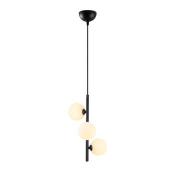 Lámpara De Techo Domino-11047 Blanco Negro Metal Vidrio 36x36x46