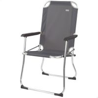 silla plegable alta de aluminio con respaldo fijo 45x50x90 cm gris antracita