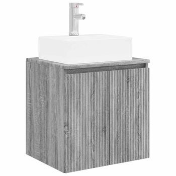 Vanidad Con Lavabo De Pared Sonoma Gris 49,5 X 41 X 62,5 Cm Vidaxl