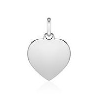colgante corazon de oro blanco de 14 quilates grabable