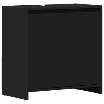 Armario De Baño Madera Contrachapada Negro 60x33x61 Cm Vidaxl