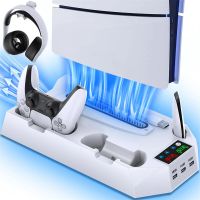 para soporte de refrigeracion slim ps5 con estacion de carga dual para controladores ps5 y 3 puertos de carga usb y sopo